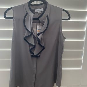 Calvin Klein ruffle blouse. New with tags
